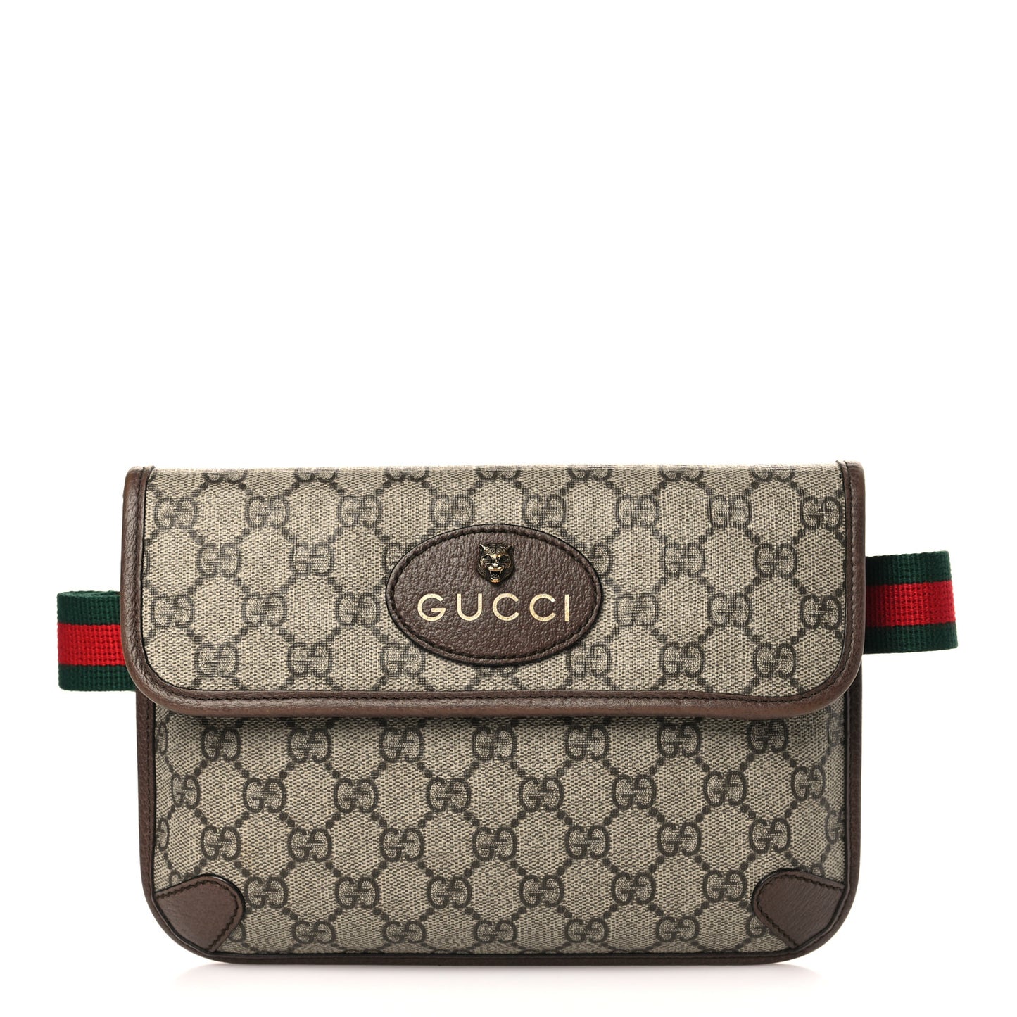 GG Supreme Monogram Neo Vintage Web Belt Bag Brown