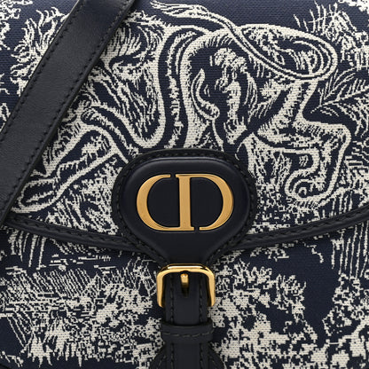 Christian Dior Canvas Toile de Jouy Reverse Embroidered Medium Bobby Flap Blue 7 of 9