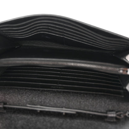 Saint Laurent Grain De Poudre Monogram Chain Wallet Black 5 of 13