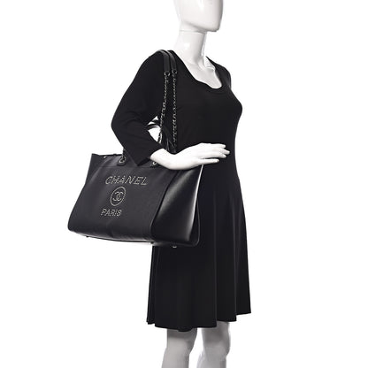 Chanel Caviar Medium Studded Deauville Tote Black 2 of 11