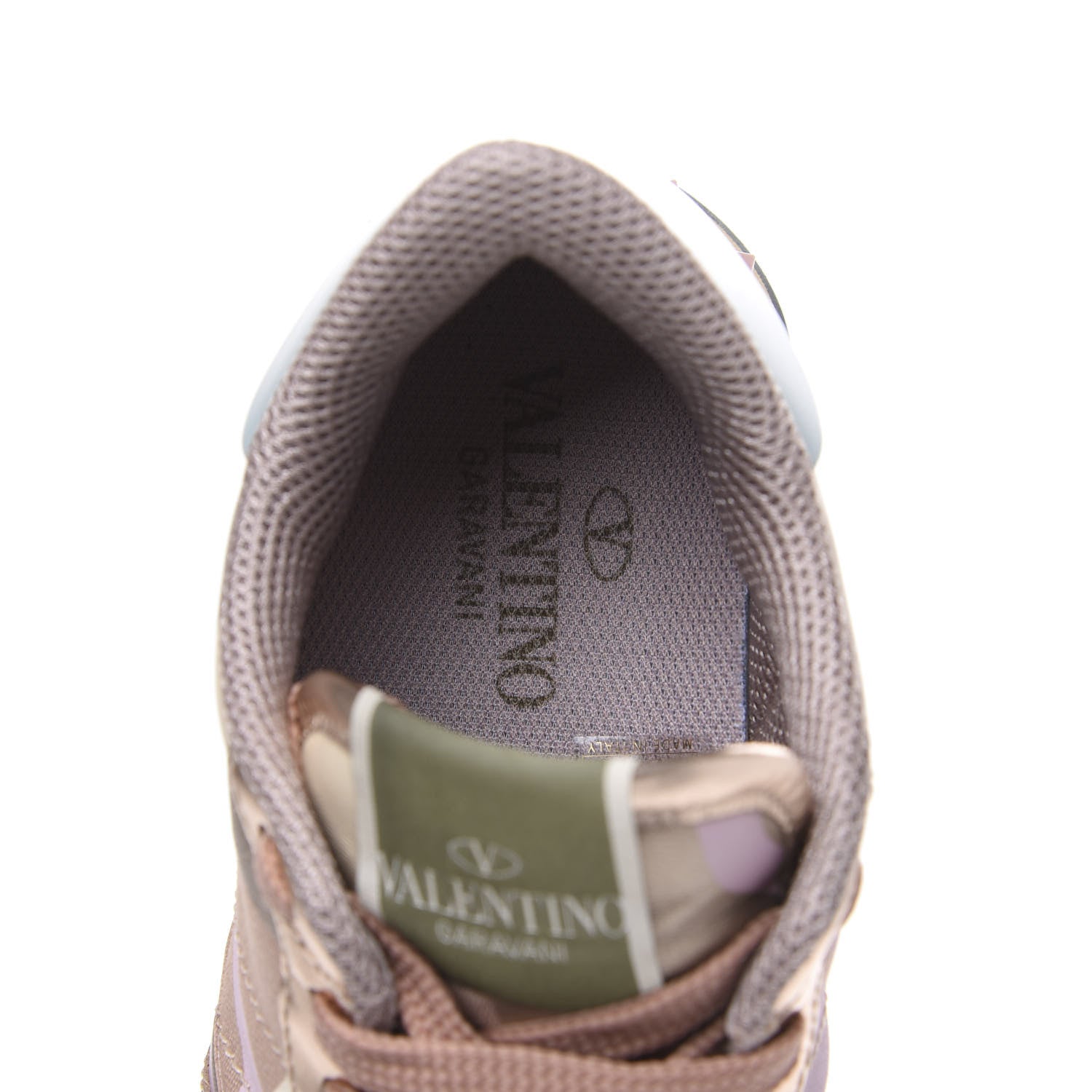 Valentino Garavani Metallic Nappa Suede Camouflage Womens Rockrunner Sneakers 36 Multicolor 6 of 9