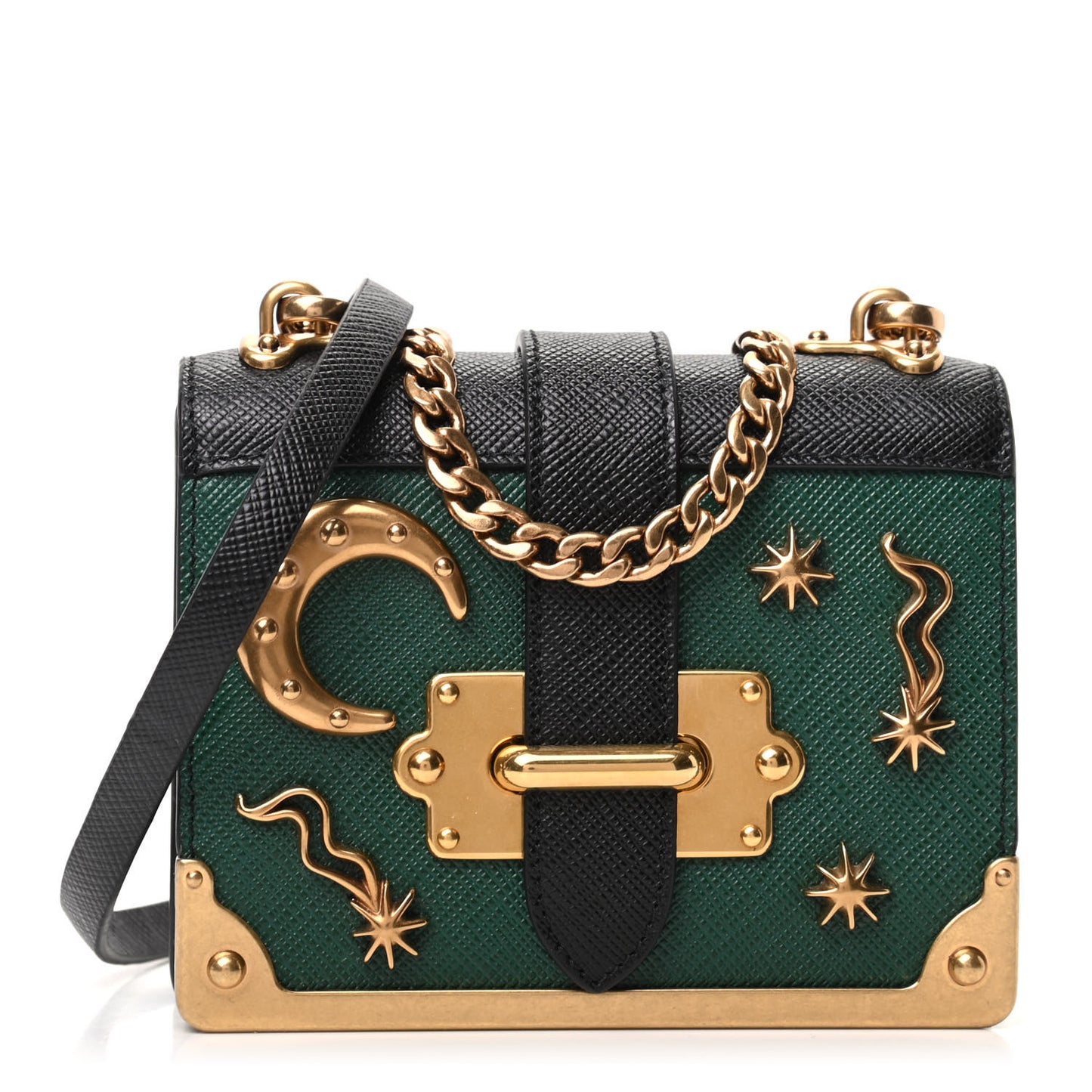 Saffiano Astrology Mini Cahier Bag Black