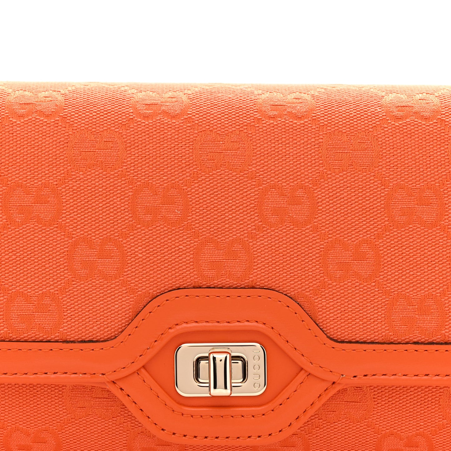GG Monogram Textured Dollar Calfskin Small Luce Shoulder Bag Orange