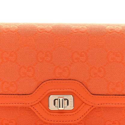 Gucci GG Monogram Textured Dollar Calfskin Small Luce Shoulder Bag Orange 8 of 10