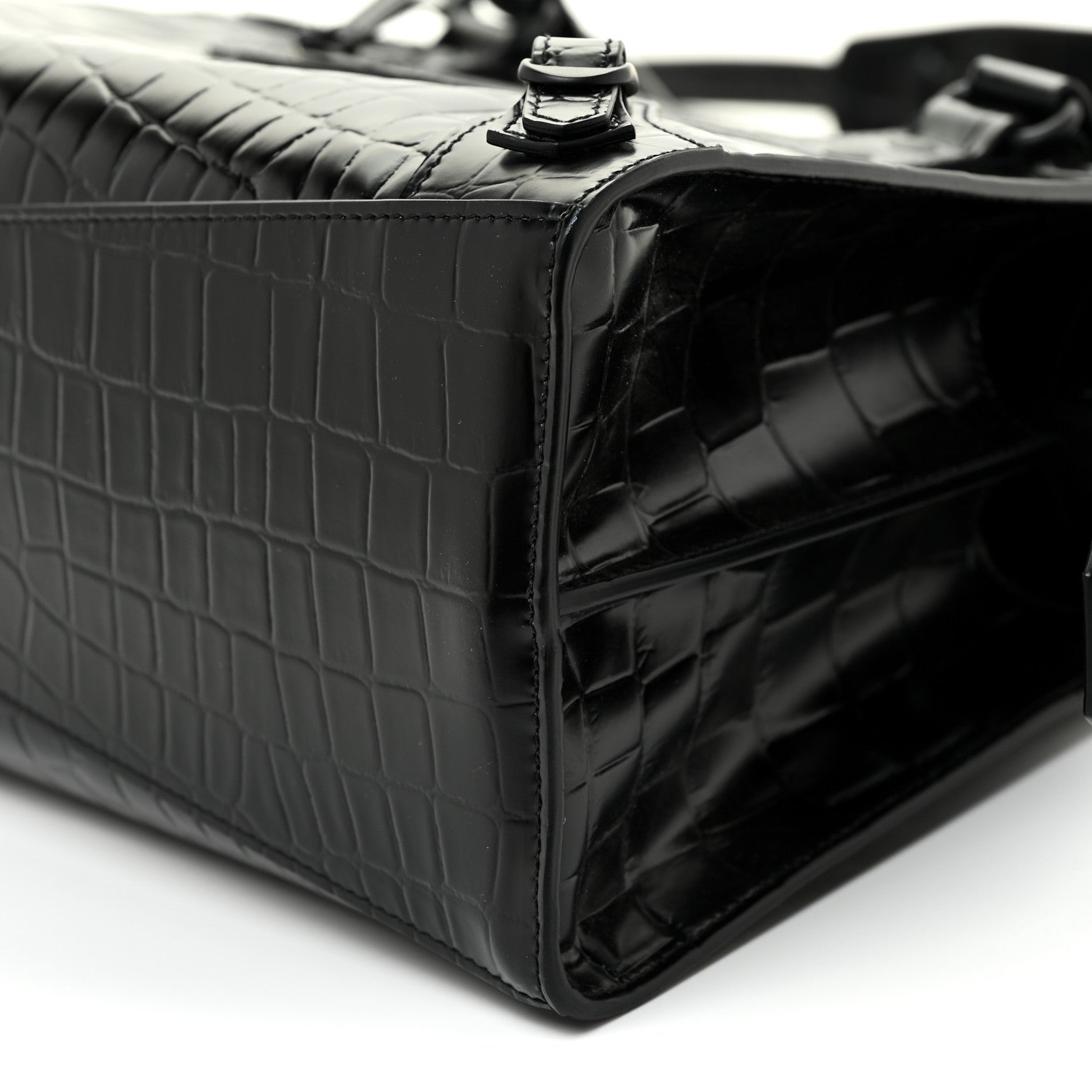 Balenciaga Semi Shiny Calfskin Crocodile Embossed Neo Classic Black Hardware S City Black 9 of 9