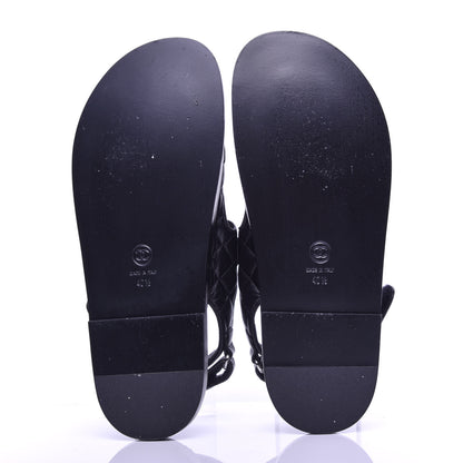 Chanel Lambskin Velcro Dad Sandals 40.5 Black 6 of 10