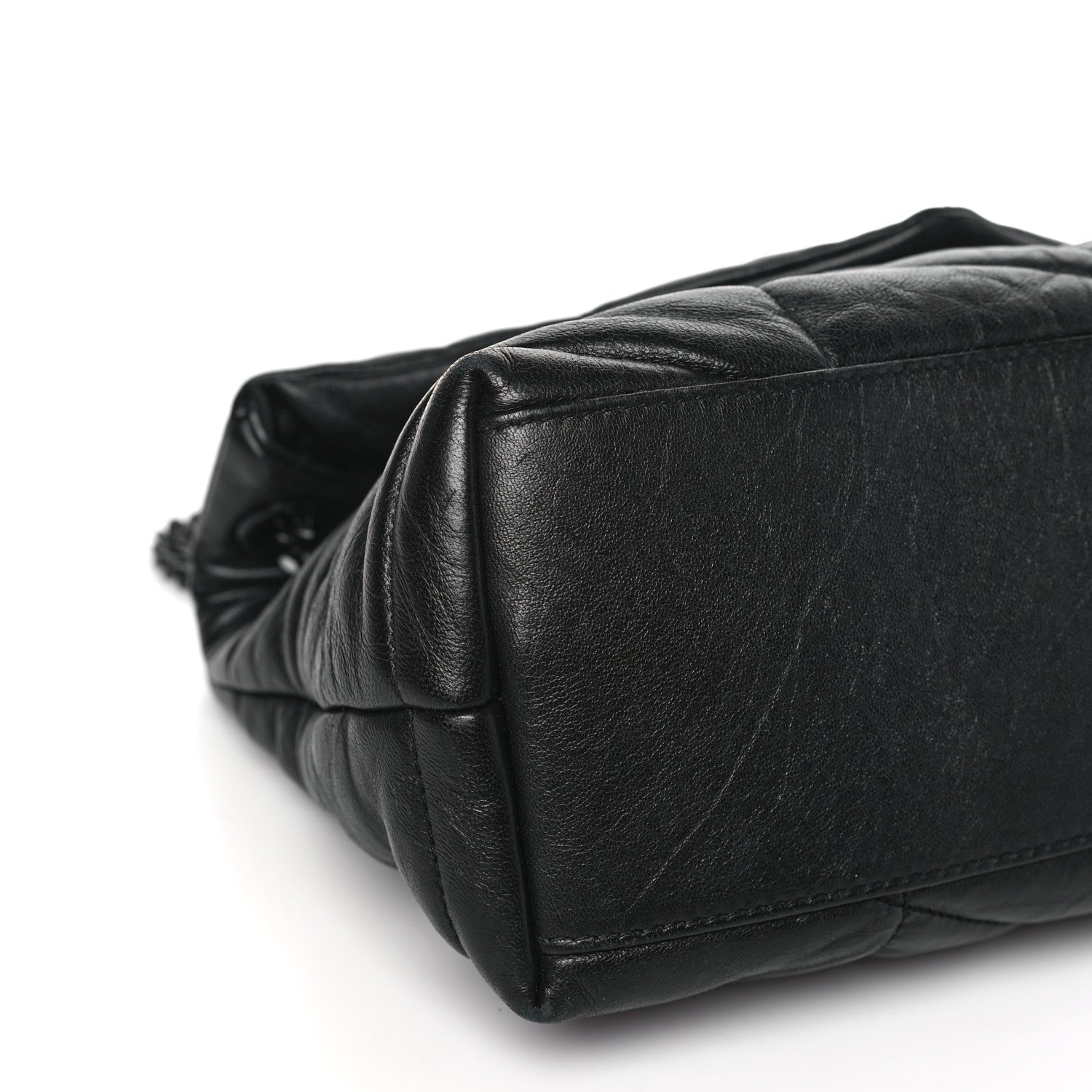 Saint Laurent Lambskin Quilted Monogram Monochrome Small Loulou Puffer Chain Satchel Black 7 of 8
