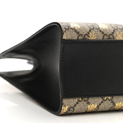 Gucci GG Supreme Monogram Bees Small Padlock Tote Beige Oro Black 9 of 10