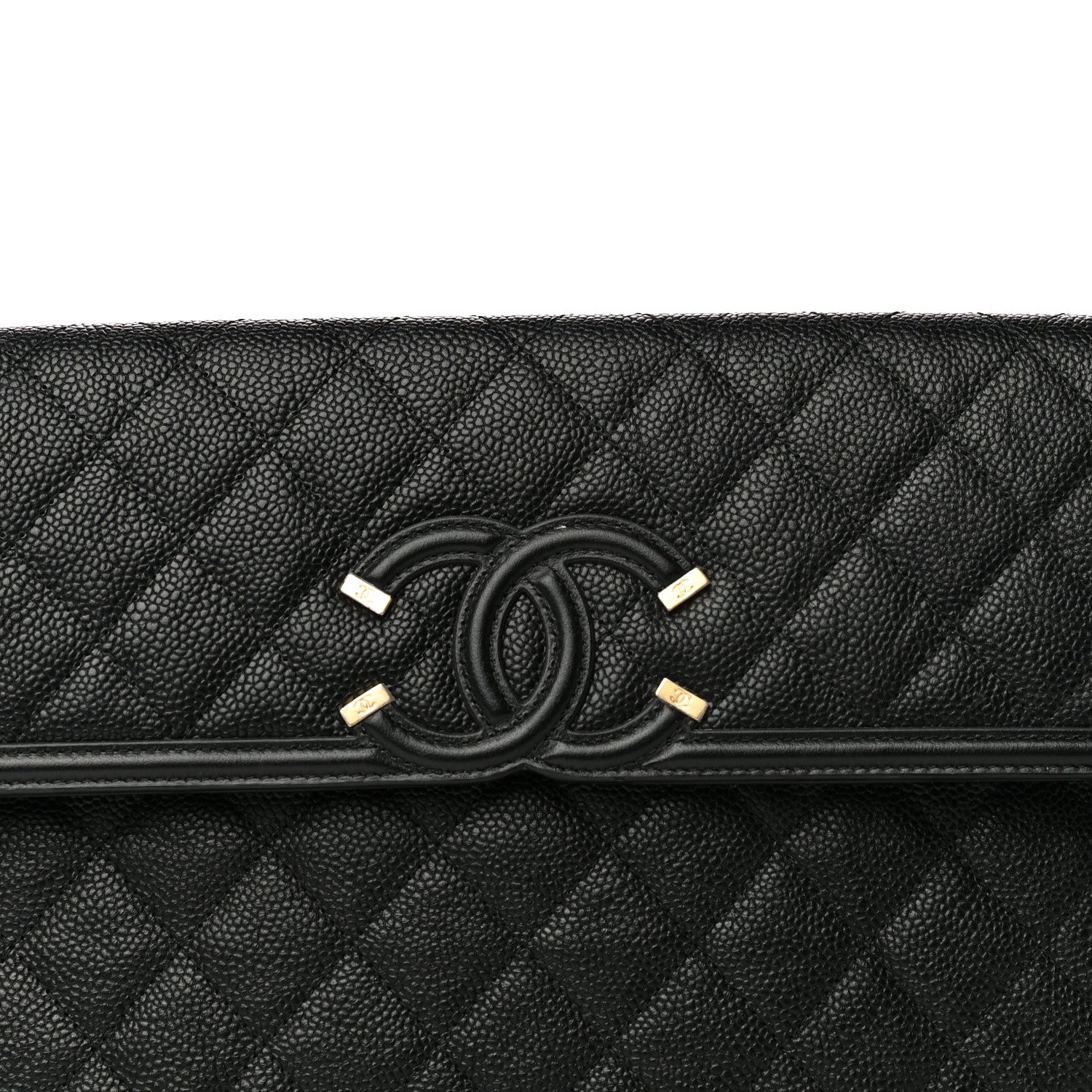 Chanel Caviar Quilted Filigree Flap Pouch Black 8 of 18