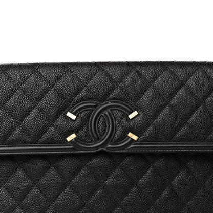 Chanel Caviar Quilted Filigree Flap Pouch Black 8 of 18