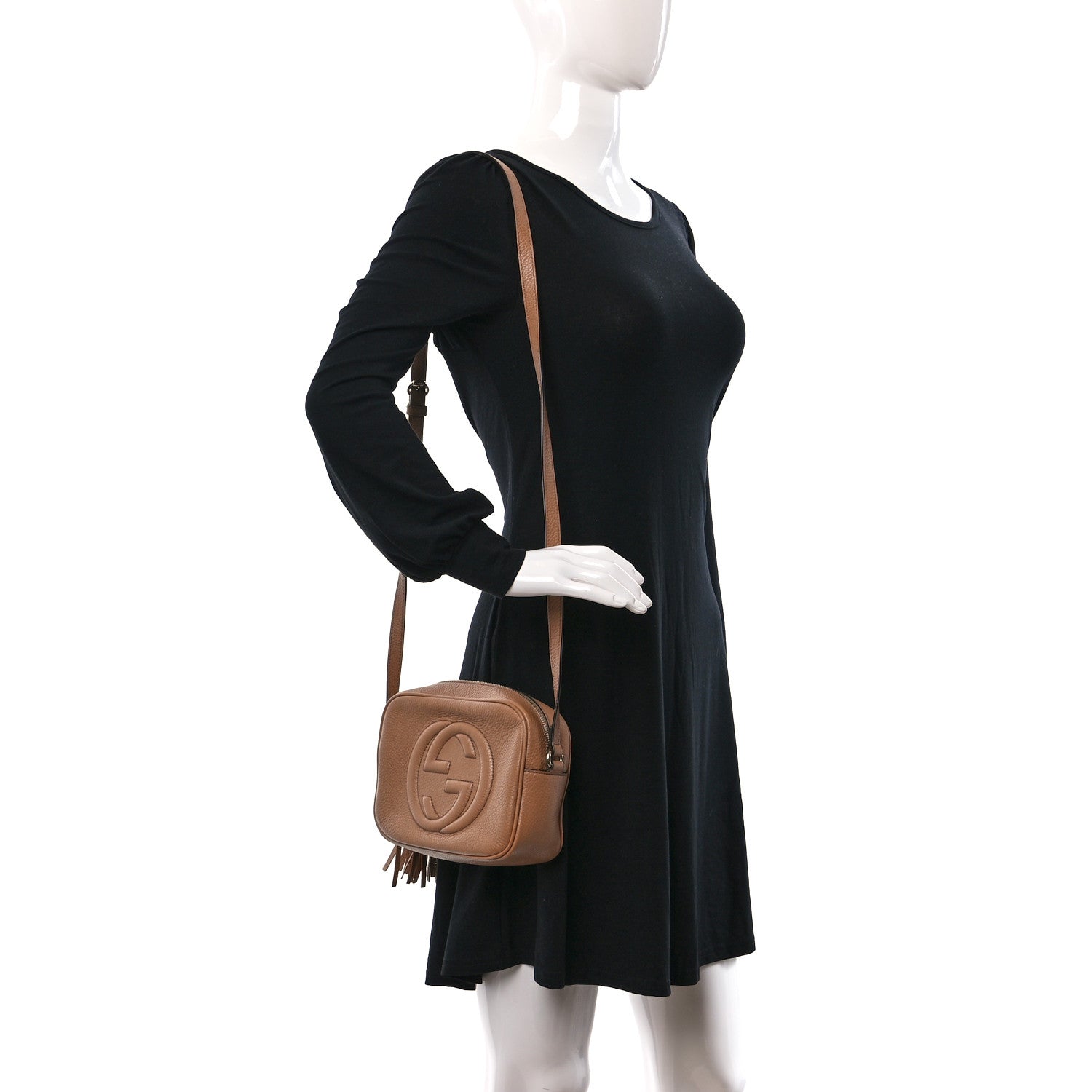 Gucci Pebbled Calfskin Small Soho Disco Bag Camelia 2 of 13