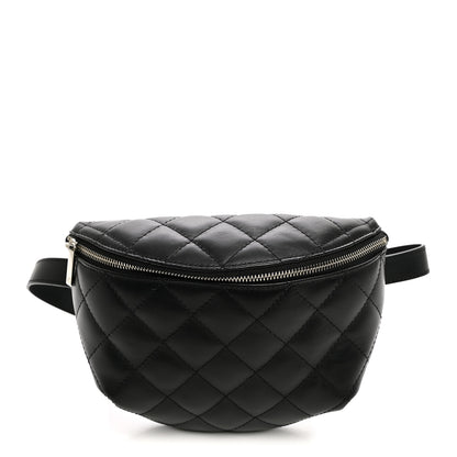 Chanel Calfskin Quilted Uniform Waist Belt Bag Black 1 of 9