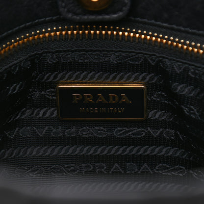 Prada Tessuto Nylon Soft Calfskin Tote Black 6 of 11