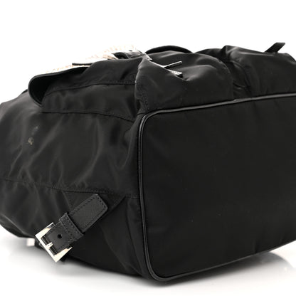 Prada Tessuto Nylon Snakeskin Saffiano Medium Backpack Black Roccia 9 of 11
