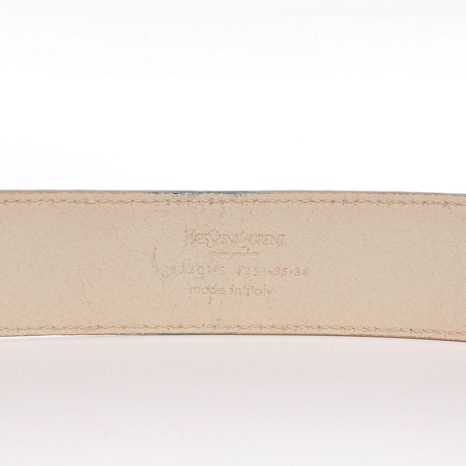 Saint Laurent Leather Belt 85 34 White 4 of 4