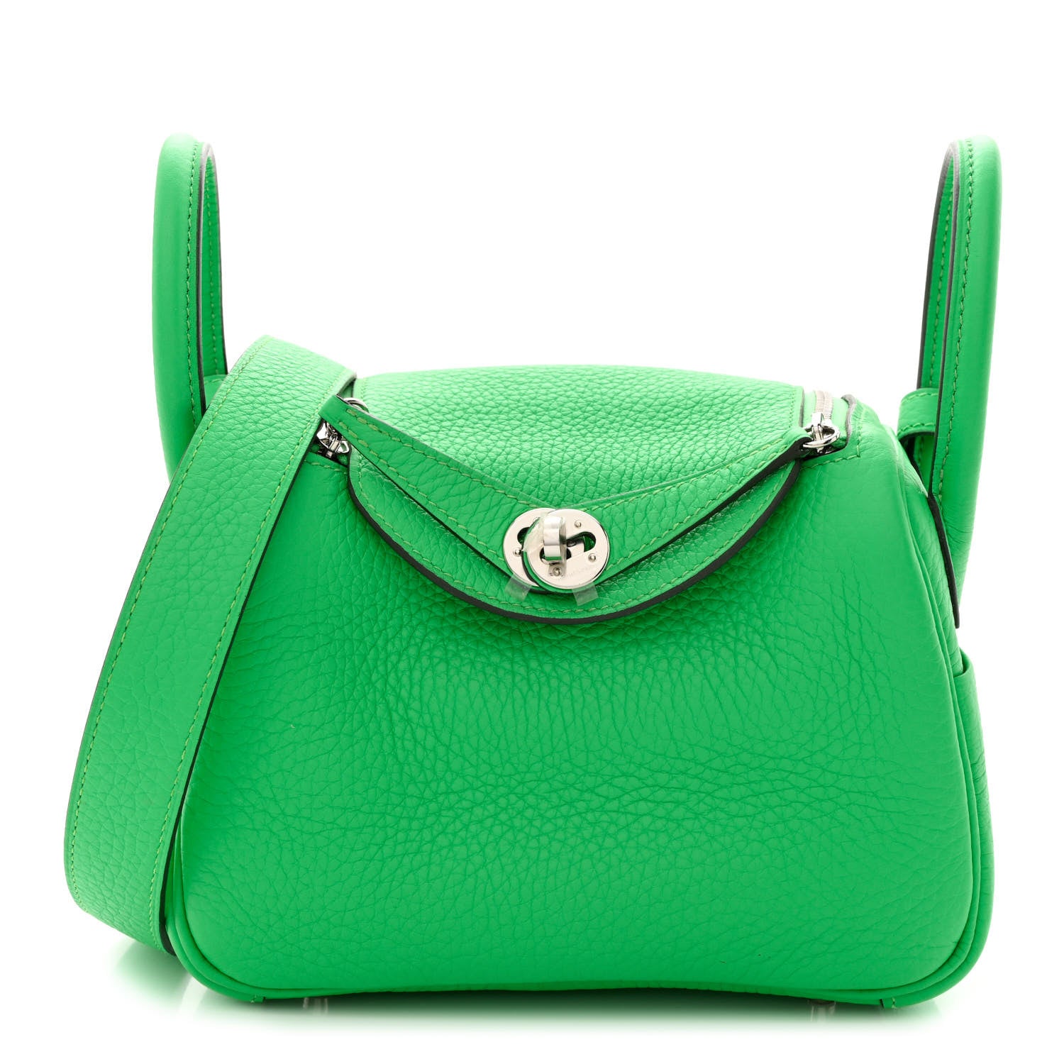 Hermes Taurillon Clemence Mini Lindy 20 Vert Comics 1301142 – FASHIONPHILE