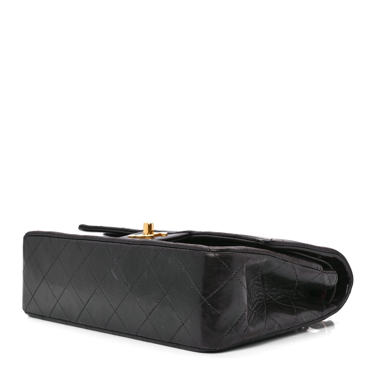 Lambskin Quilted Small Double Flap Black