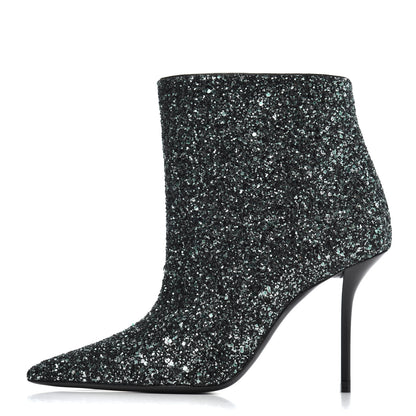 Saint Laurent Glitter Pierre 95 Ankle Boots 36.5 Green 1 of 11