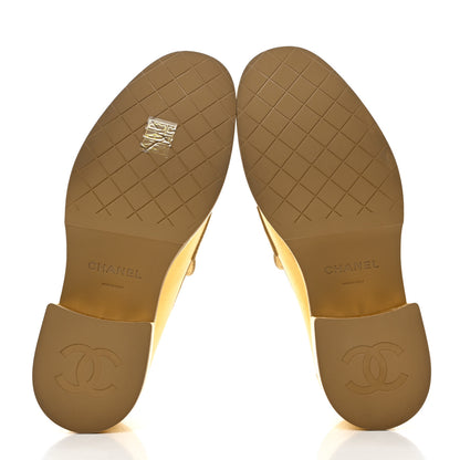 Chanel Laminated Calfskin CC Platform Loafers 38.5 Golden 8 of 9
