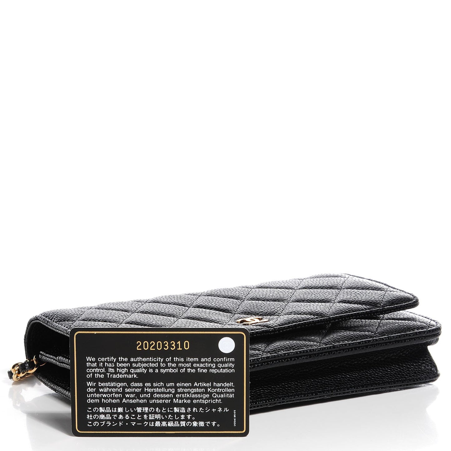Caviar Quilted Wallet On Chain WOC Black