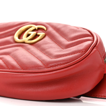 Gucci Calfskin Matelasse GG Marmont Belt Bag 95 38 Hibiscus Red 10 of 10