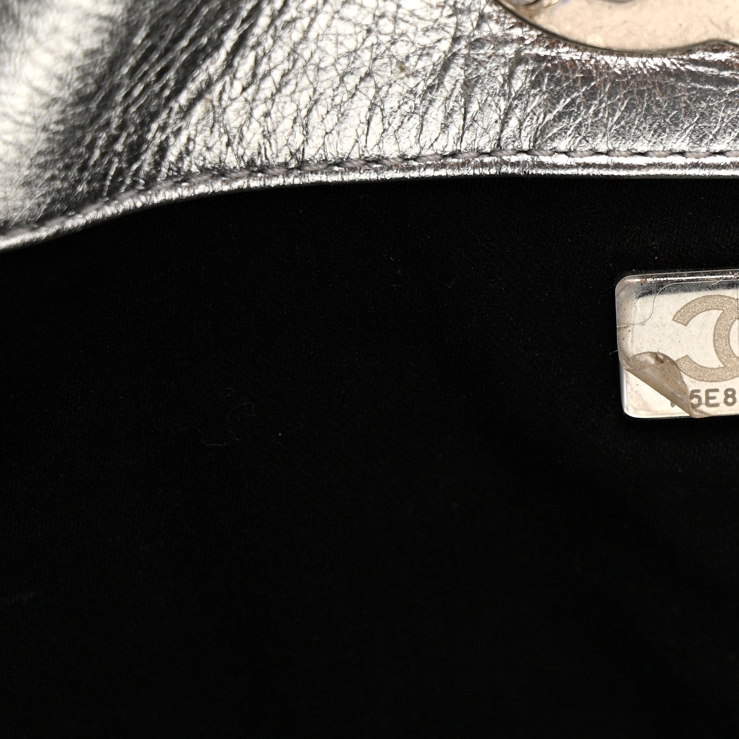 Chanel Metallic Calfskin Stitched CC Club Monaco Tote Silver 7 of 12