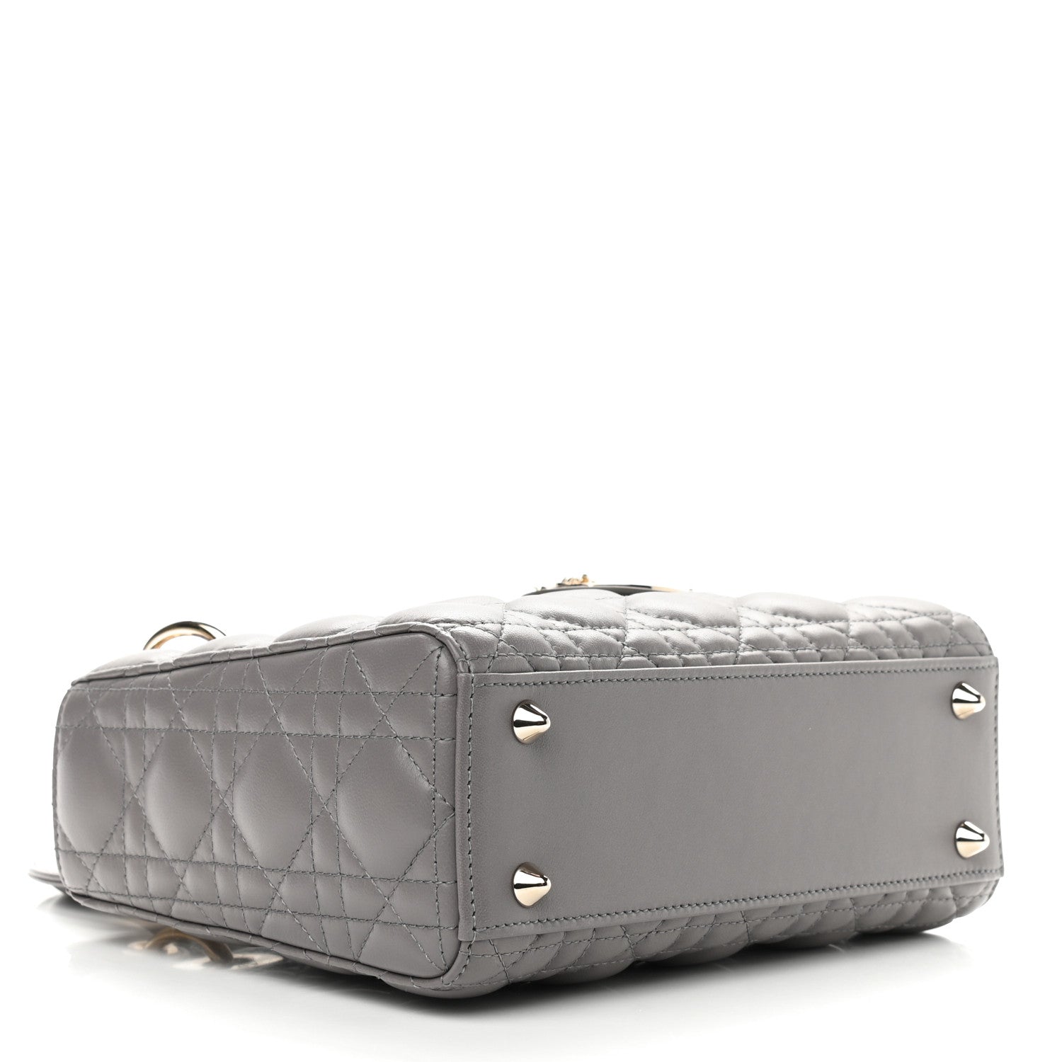 Christian Dior Lambskin Cannage Small My ABCDior Lady Dior Grey 4 of 9