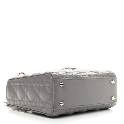 Christian Dior Lambskin Cannage Small My ABCDior Lady Dior Grey 4 of 9