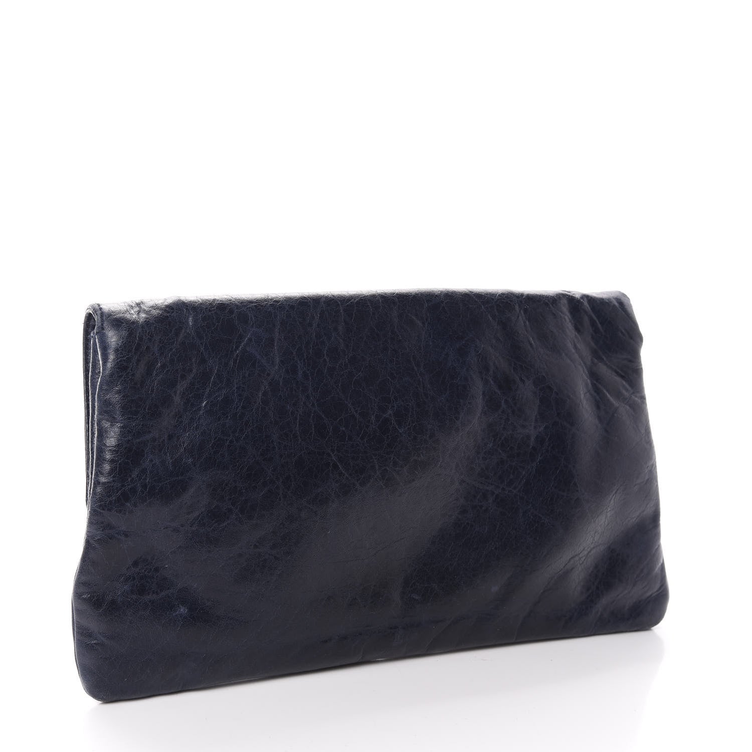 Balenciaga Agneau Giant Brogues Hardware Envelope Clutch Marine 3 of 9