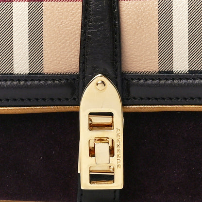 Burberry Haymarket Check Suede Mini Berkeley Crossbody Burgundy 8 of 11