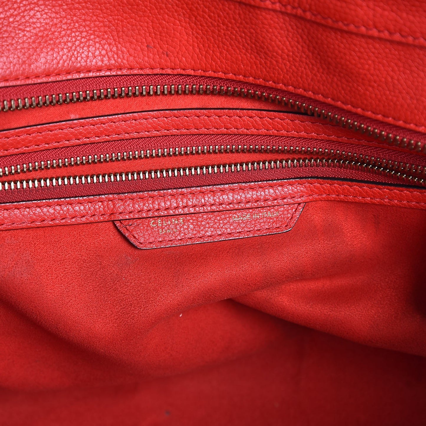 Drummed Calfskin Shoulder Luggage Red