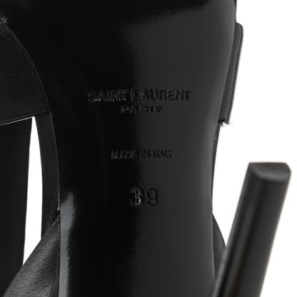 Saint Laurent Calfskin Tribute Sandals 39 Black 6 of 9
