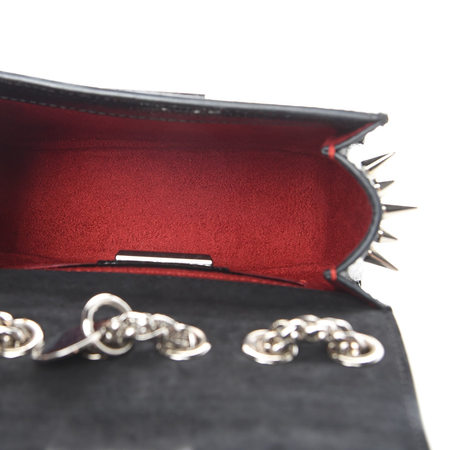 Christian Louboutin Jurassic Calfskin Spikes Sweety Charity NV Crossbody Bag Black Silver 5 of 13