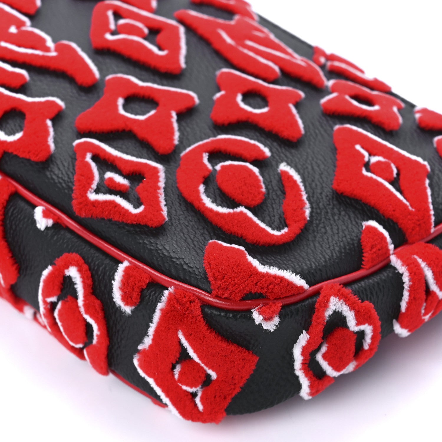Louis Vuitton X UF Tufted Monogram Pochette Accessories Black Red 11 of 11