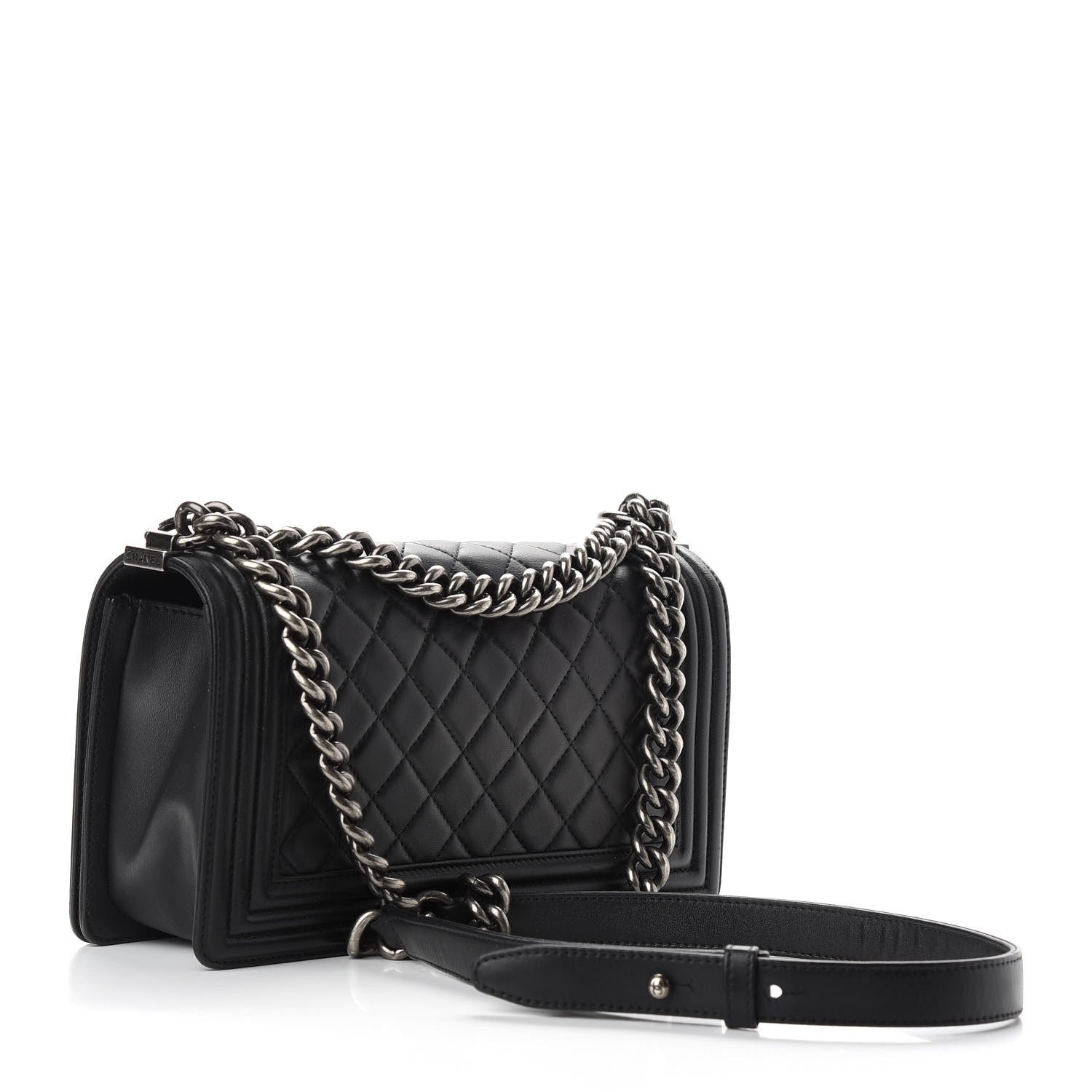 Chanel Lambskin Quilted Medium Boy Flap Black 3 of 9