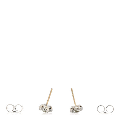 David Yurman Sterling Silver Diamond Prasiolite Petite Chatelaine Pave Bezel Stud Earrings 3 of 4