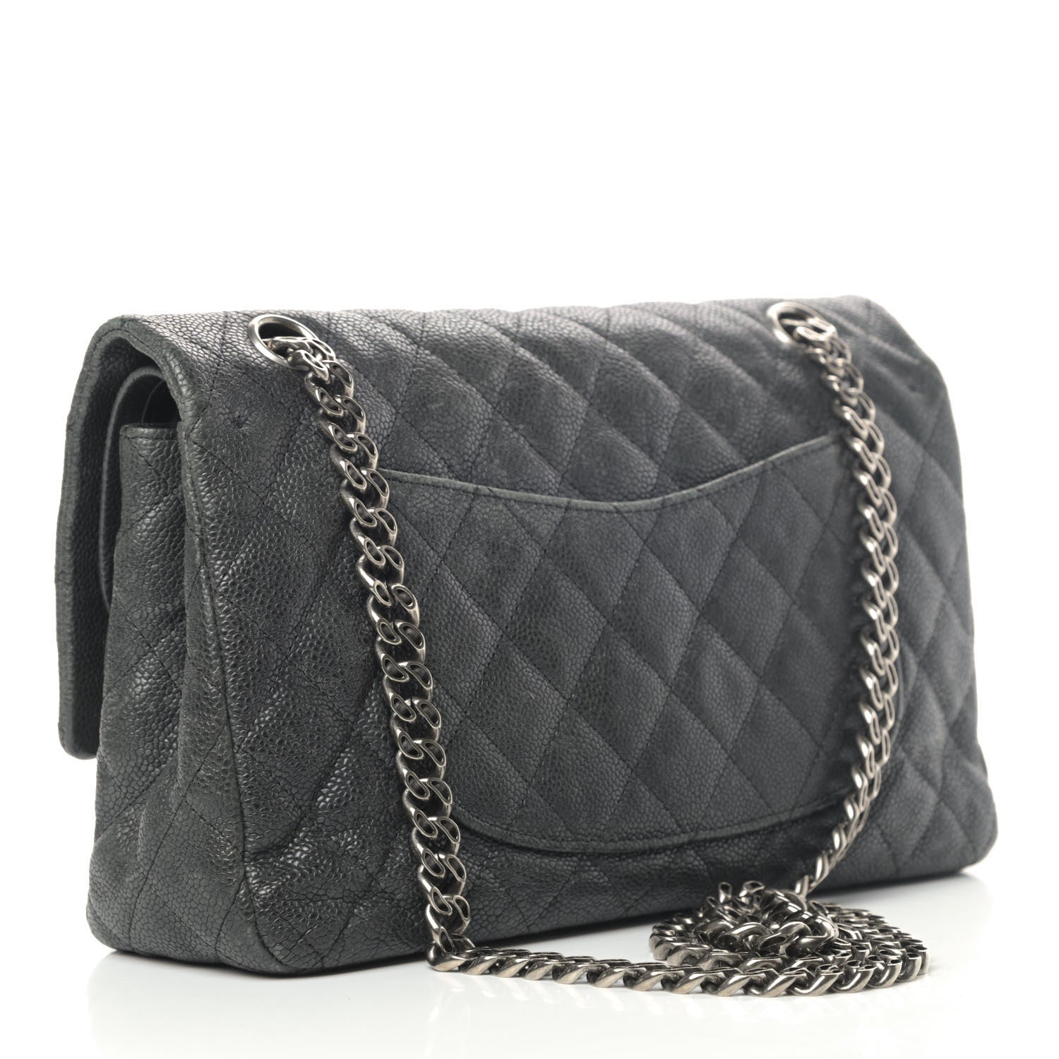 Chanel Washed Caviar Quilted 2.55 Reissue 225 Bijoux Chain Flap Black 2 of 7