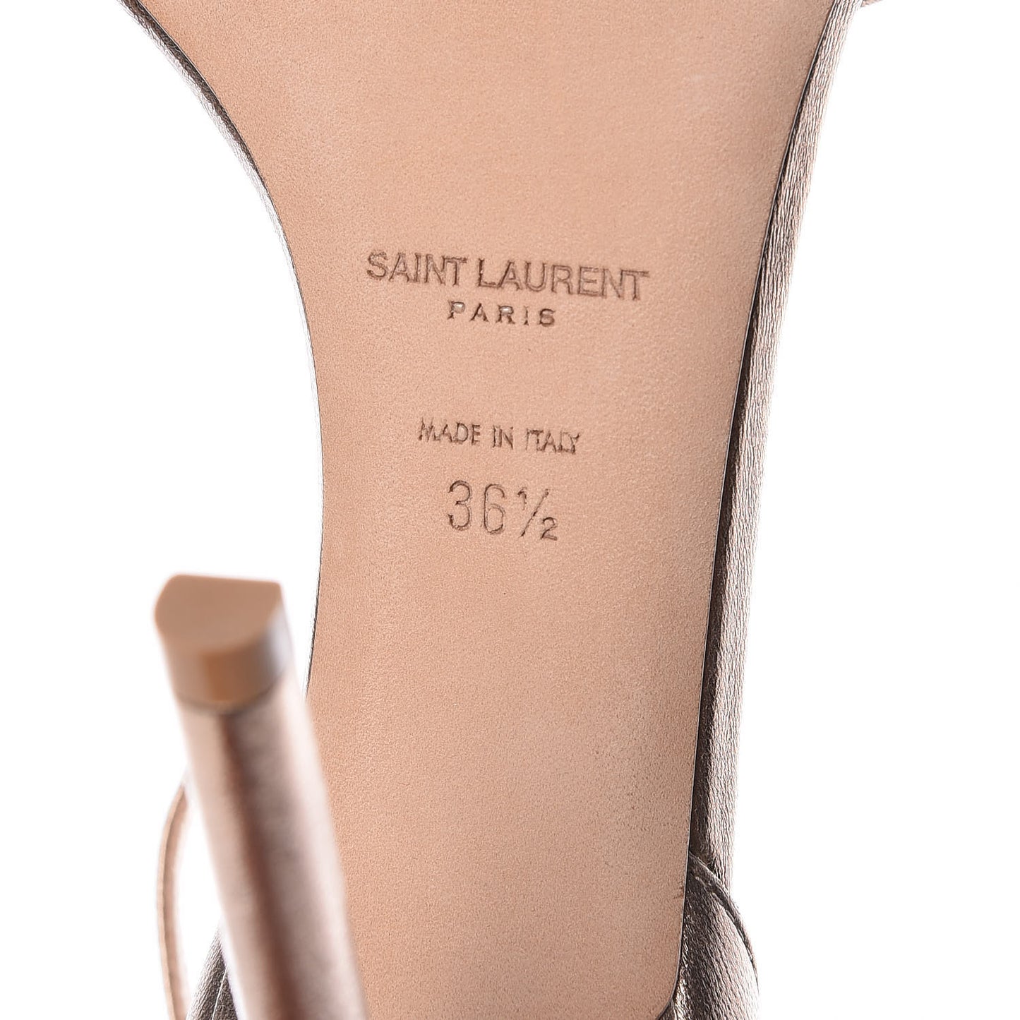 Metallic Lambskin Amber Ankle Strap Sandals 36.5 Rose Gold