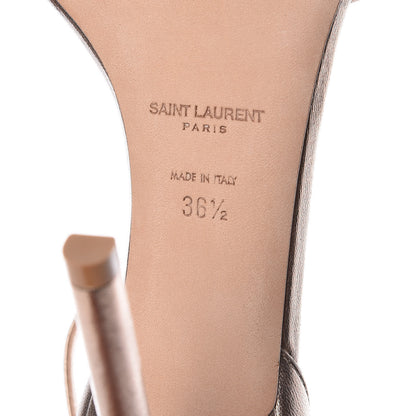 Saint Laurent Metallic Lambskin Amber Ankle Strap Sandals 36.5 Rose Gold 8 of 15