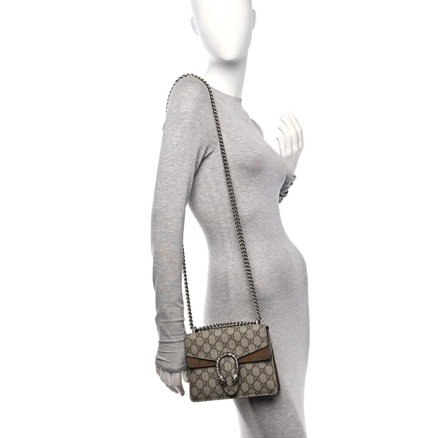 GG Supreme Monogram Mini Dionysus Shoulder Bag Taupe