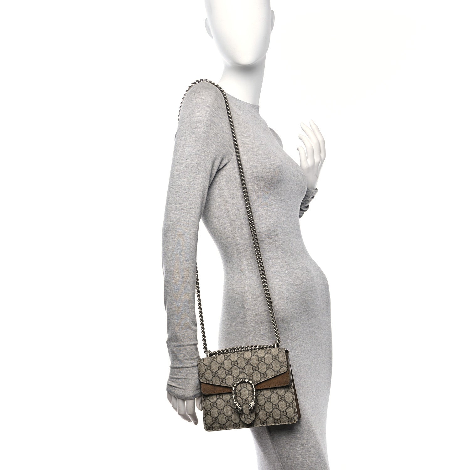Gucci GG Supreme Monogram Mini Dionysus Shoulder Bag Taupe 2 of 15