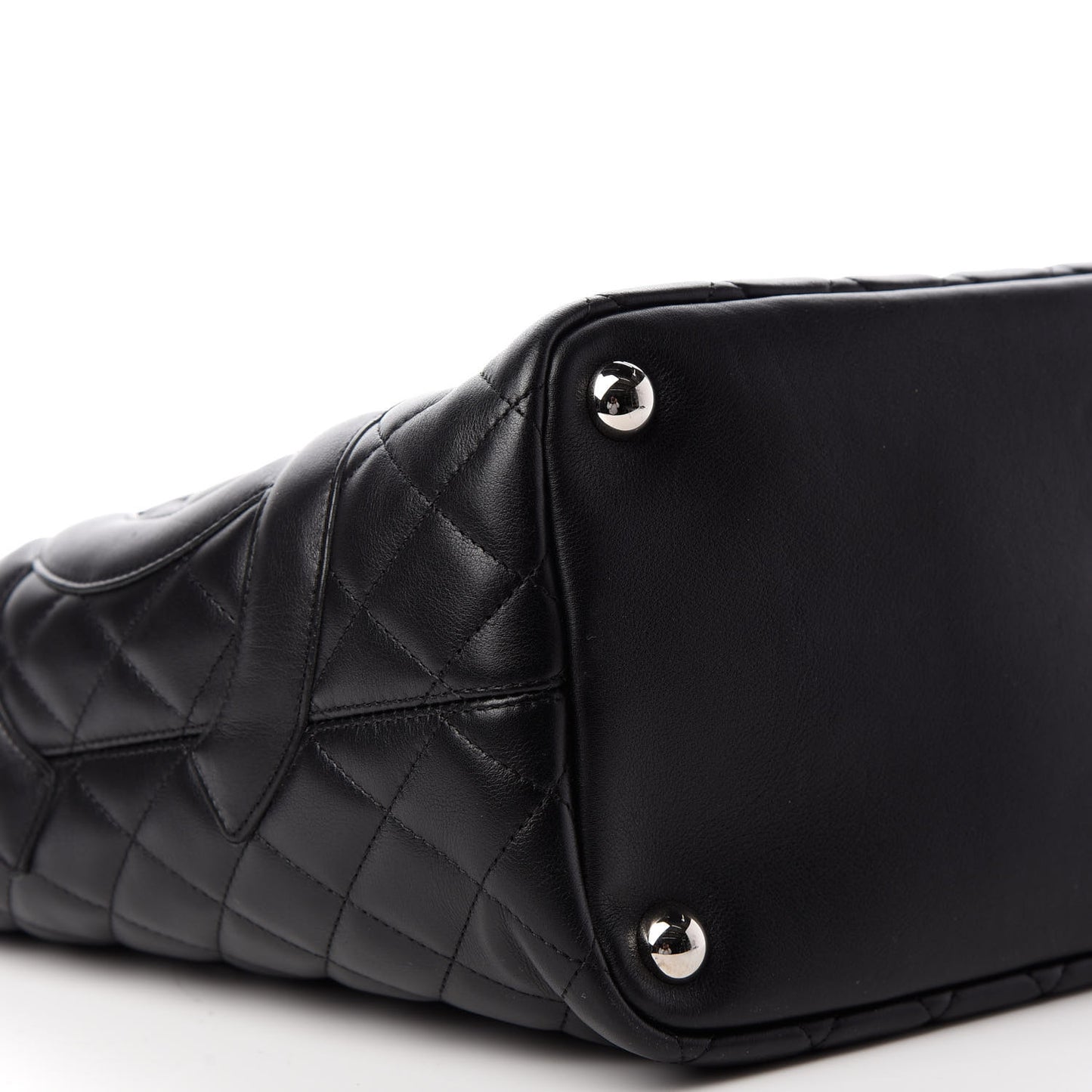 Calfskin Quilted Large Cambon Tote Black