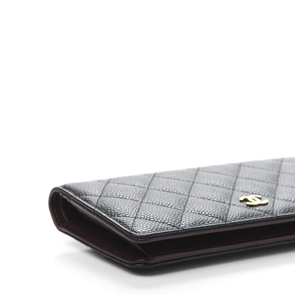 Chanel Caviar Quilted Yen Wallet Black 11 of 12