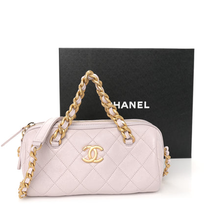 Chanel Shiny Lambskin Quilted Small Fashion Therapy Bowling Bag Lilac 12 of 12