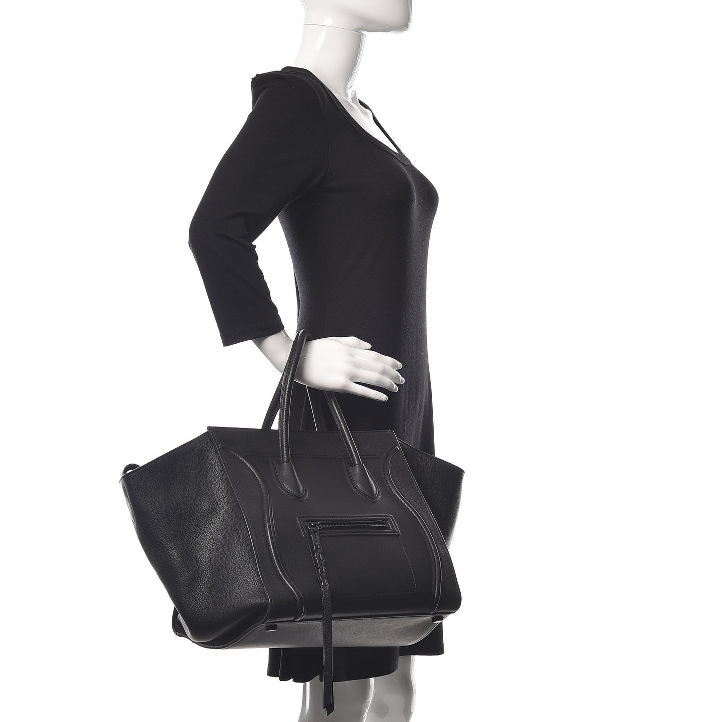 Supple Calfskin Medium Phantom Luggage Black