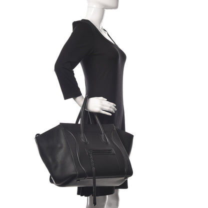 Celine Supple Calfskin Medium Phantom Luggage Black 2 of 12