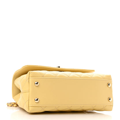 Chanel Caviar Quilted Mini Coco Handle Flap Yellow 4 of 11