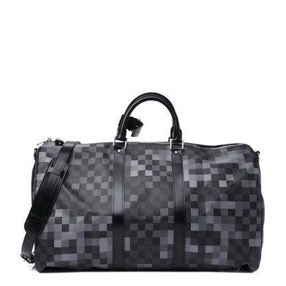 Louis Vuitton Damier Graphite Pixel Keepall Bandouliere 50 Gris 1 of 3
