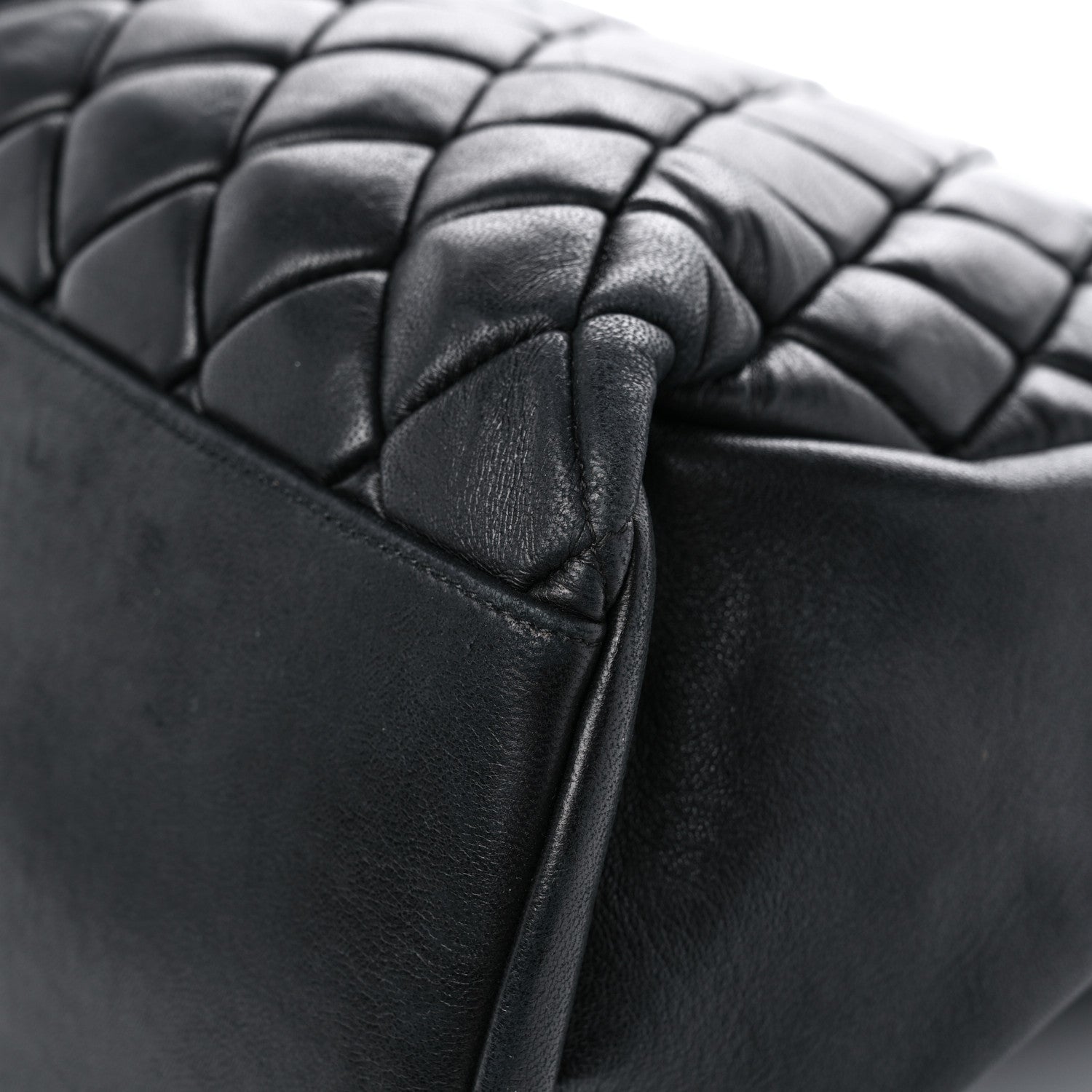Chanel Lambskin Quilted Medium New Bubble North South Tote Black 11 of 16