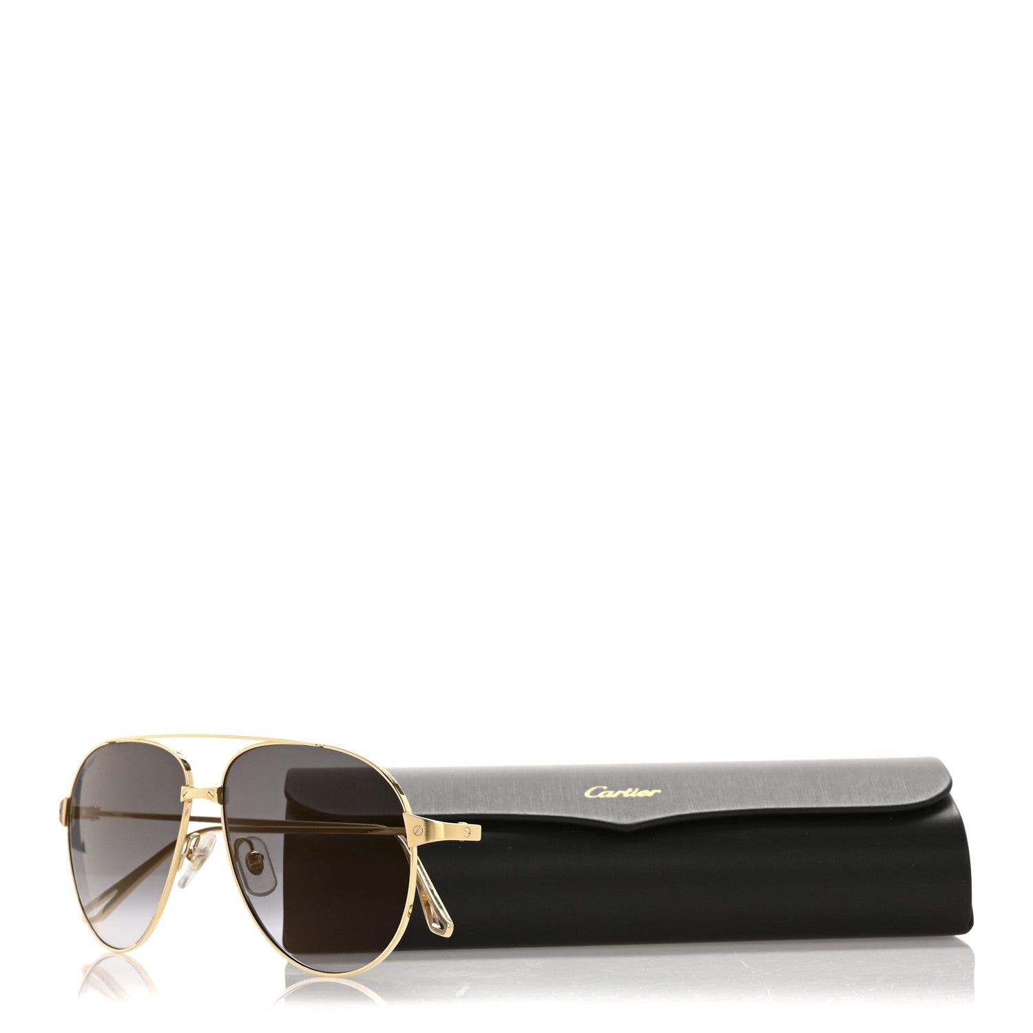 Cartier Santos Aviator Sunglasses CT0298S Gold Grey 8 of 8